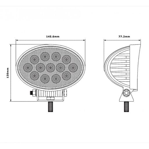 TRUCK LED Προβολέας οβάλ διασποράς 80 Watt –14cm –12-24V - Image 2